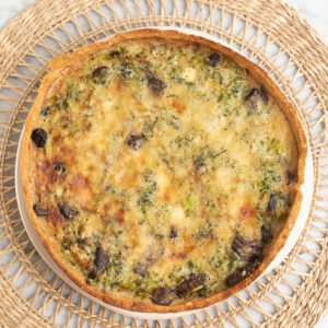 Tarta Grande de Brocoli, Champiñones y Queso azul M o L