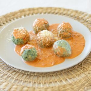 Malfatti (de espinaca con salsa)